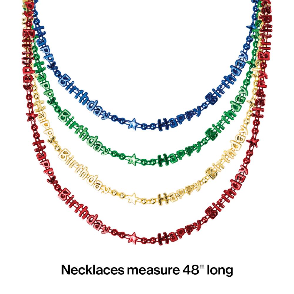 48ct Bulk Happy Birthday Necklaces