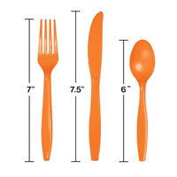 216ct Bulk Value Friendly Sunkissed Orange Assorted Plastic Cutlery