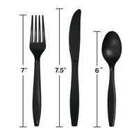 216ct Bulk Black Velvet Value Friendly Assorted Plastic Cutlery