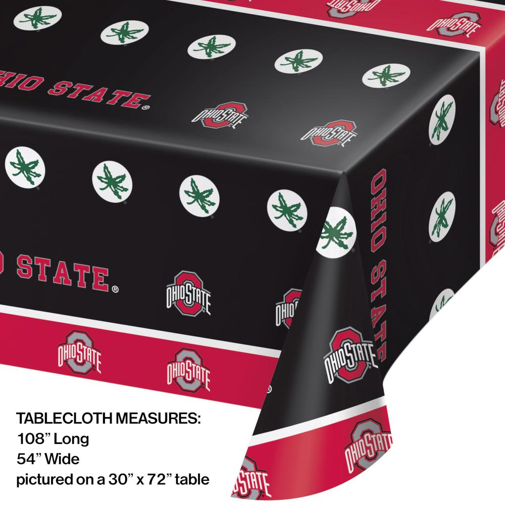 12ct Bulk Ohio State University Plastic Table Covers