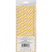 144ct Bulk School Bus Yellow and White Striped Flex Paper Straws