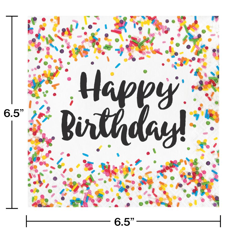 192ct Bulk Confetti Sprinkles Birthday Luncheon Napkins