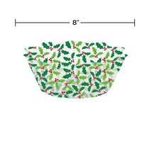 12ct Holly Fluted Plastic Bowls