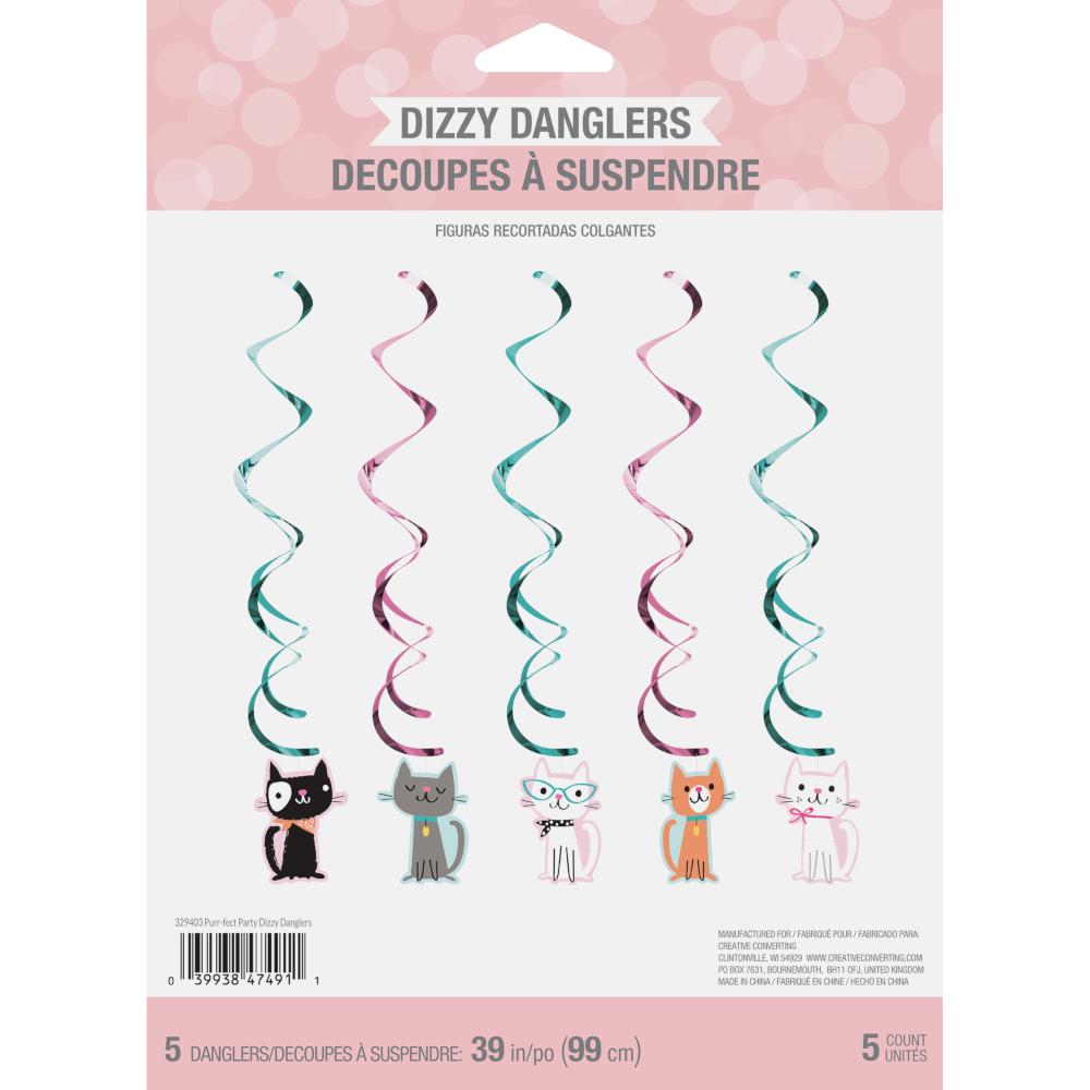 30ct Bulk Purr-fect Cat Party Dizzy Danglers