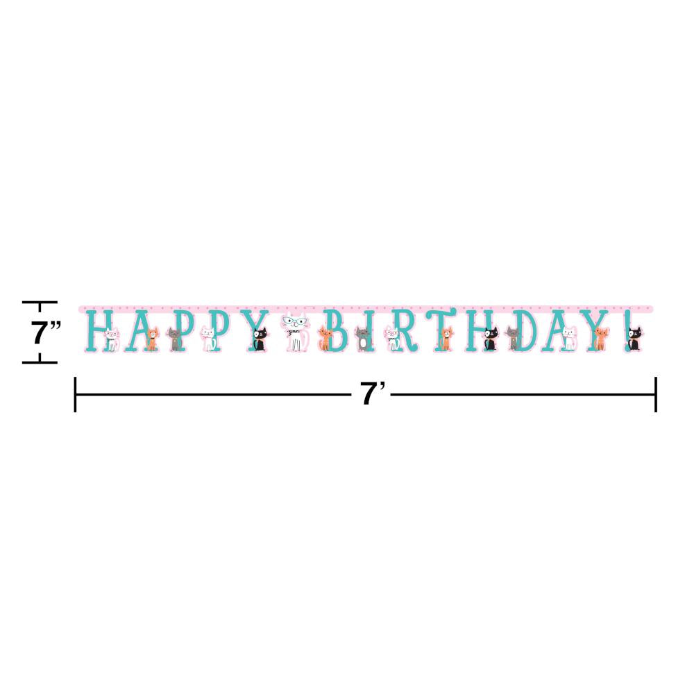 12ct Bulk Purr-fect Cat Party Happy Birthday Banners