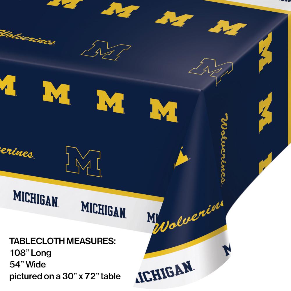 12ct Bulk University of Michigan Plastic Table Covers