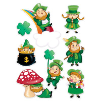 Leprechaun/Shamrock Stickers (4 Sheets per package)