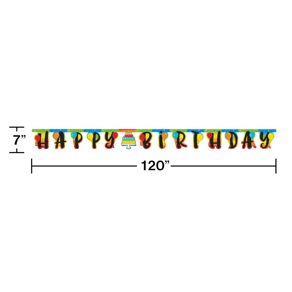 12ct Bulk Rainbow Cake Party Banners