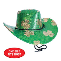 Sequined St. Patrick's Day Cowboy Hat - One Size Fits Most