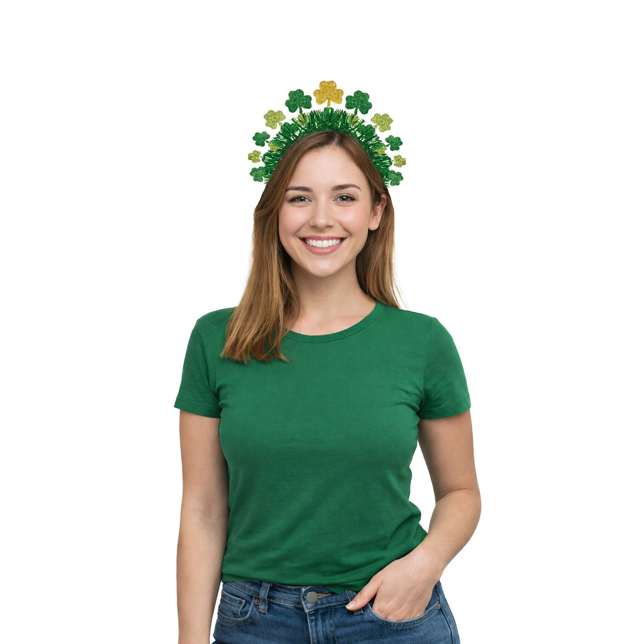 Sparkle Shamrock Headband - St. Patrick's Day Costume Accessory - view 2