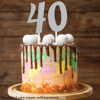 Silver Glitter 0 Cake Topper - Any Occasion Decor Party Decoration