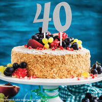 Silver Glitter 0 Cake Topper - Any Occasion Decor Party Decoration