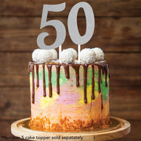 Silver Glitter 0 Cake Topper - Any Occasion Decor Party Decoration