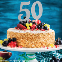 Silver Glitter 0 Cake Topper - Any Occasion Decor Party Decoration