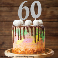 Silver Glitter 0 Cake Topper - Any Occasion Decor Party Decoration