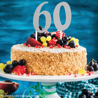 Silver Glitter 0 Cake Topper - Any Occasion Decor Party Decoration