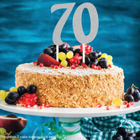 Silver Glitter 0 Cake Topper - Any Occasion Decor Party Decoration