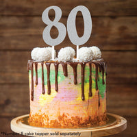 Silver Glitter 0 Cake Topper - Any Occasion Decor Party Decoration