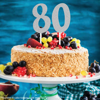 Silver Glitter 0 Cake Topper - Any Occasion Decor Party Decoration