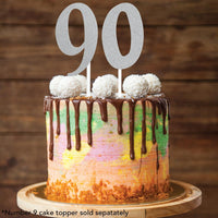 Silver Glitter 0 Cake Topper - Any Occasion Decor Party Decoration