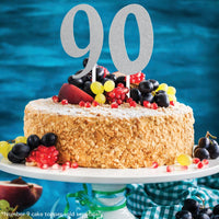 Silver Glitter 0 Cake Topper - Any Occasion Decor Party Decoration