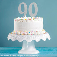 Silver Glitter 0 Cake Topper - Any Occasion Decor Party Decoration