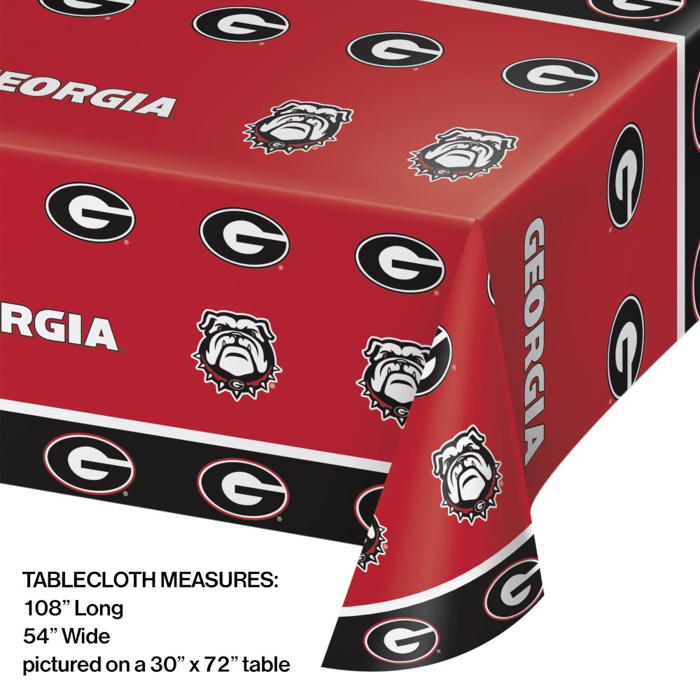 12ct Bulk University of Georgia Plastic Table Covers