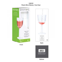 48ct Bulk 12 oz Plastic Wine Glasses