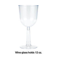 48ct Bulk 12 oz Plastic Wine Glasses