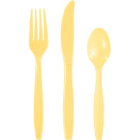 288ct Bulk Soft Yellow Assorted Cutlery