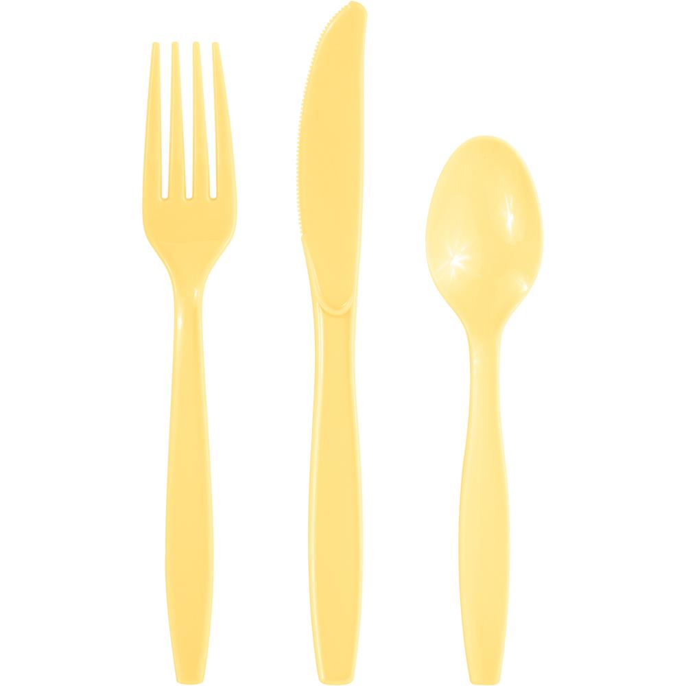 Bulk 288 pc Soft Yellow Assorted Cutlery  - Solid Color Party Tableware by Creative Converting