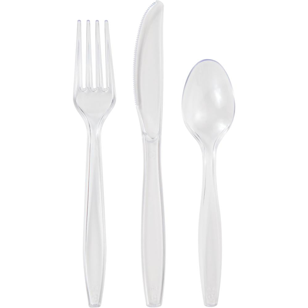 Bulk 288 pc Clear Assorted Cutlery  - Solid Color Party Tableware by Creative Converting