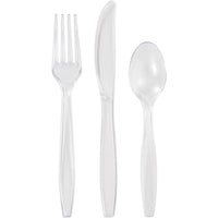 Bulk 288 pc Clear Assorted Cutlery  - Solid Color Party Tableware by Creative Converting