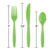 Bulk Case of Fresh Green 24ct Assorted Cutlery
