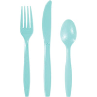Bulk 288 pc Spa Blue Assorted Cutlery  - Solid Color Party Tableware by Creative Converting