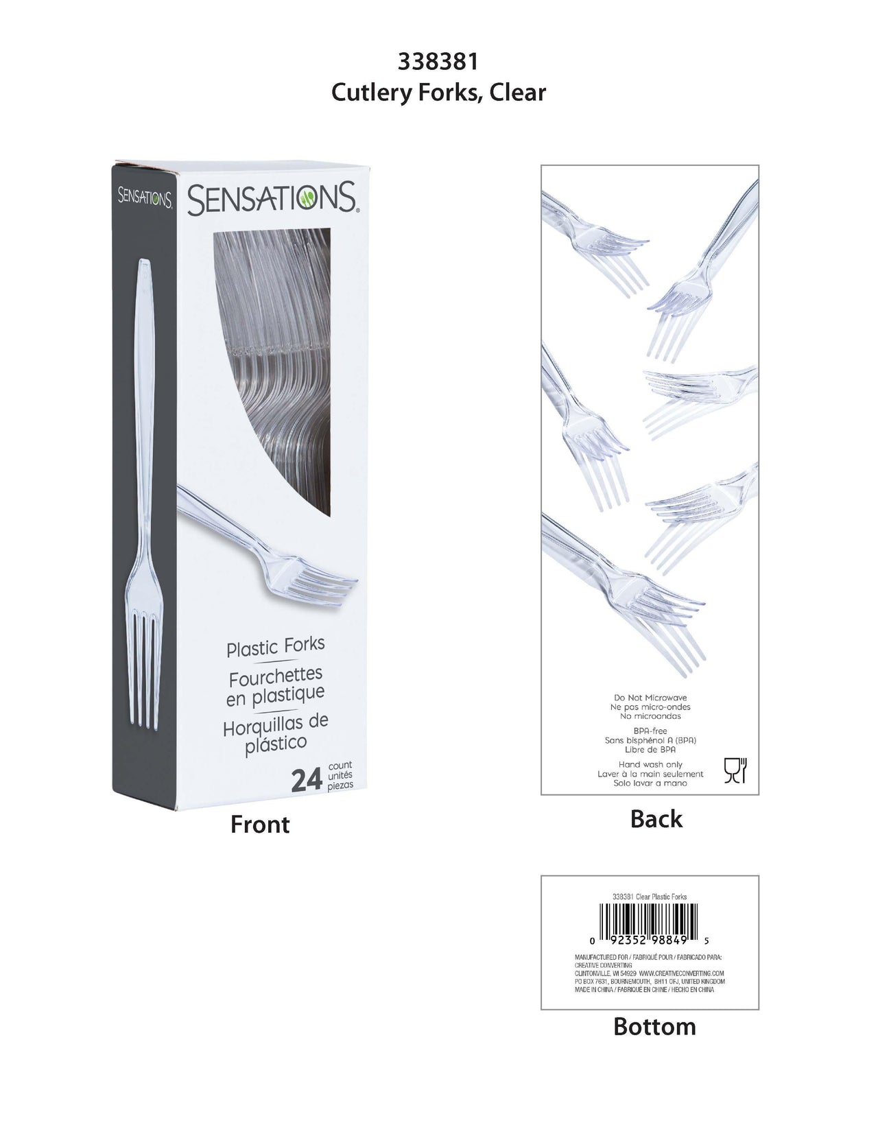 288ct Bulk Clear Forks Only