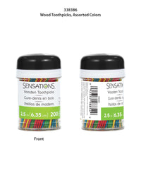 2400ct Bulk Assorted Color Wooden Toothpicks