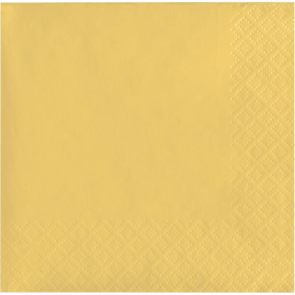 Bulk 480 pc Soft Yellow 2Ply Beverage Napkin  - Solid Color Party Tableware by Creative Converting