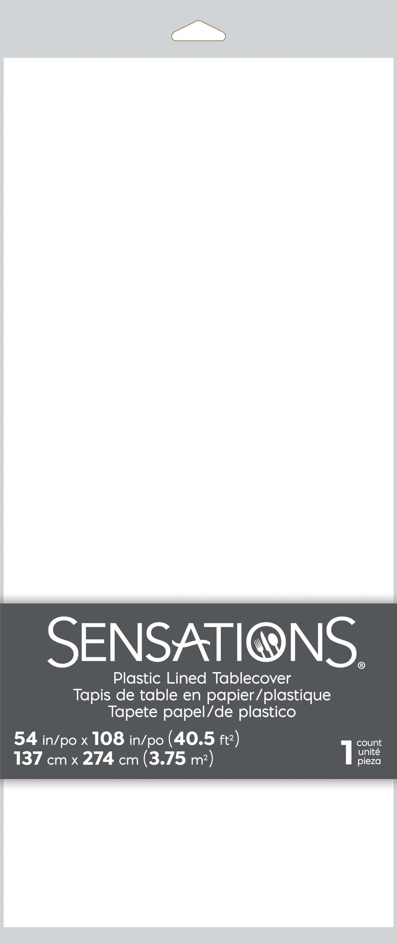 6ct Bulk White Tablecover, 54X108" Paper/Poly