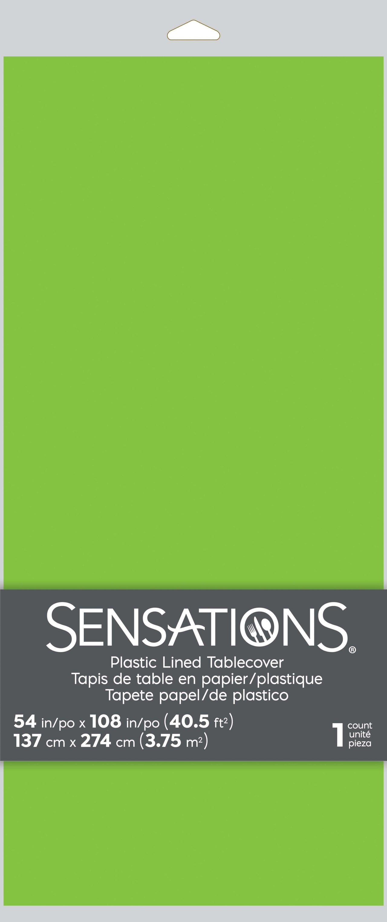 Bulk Case of Fresh Green 1ct Tablecover, 54x108" Paper/Poly