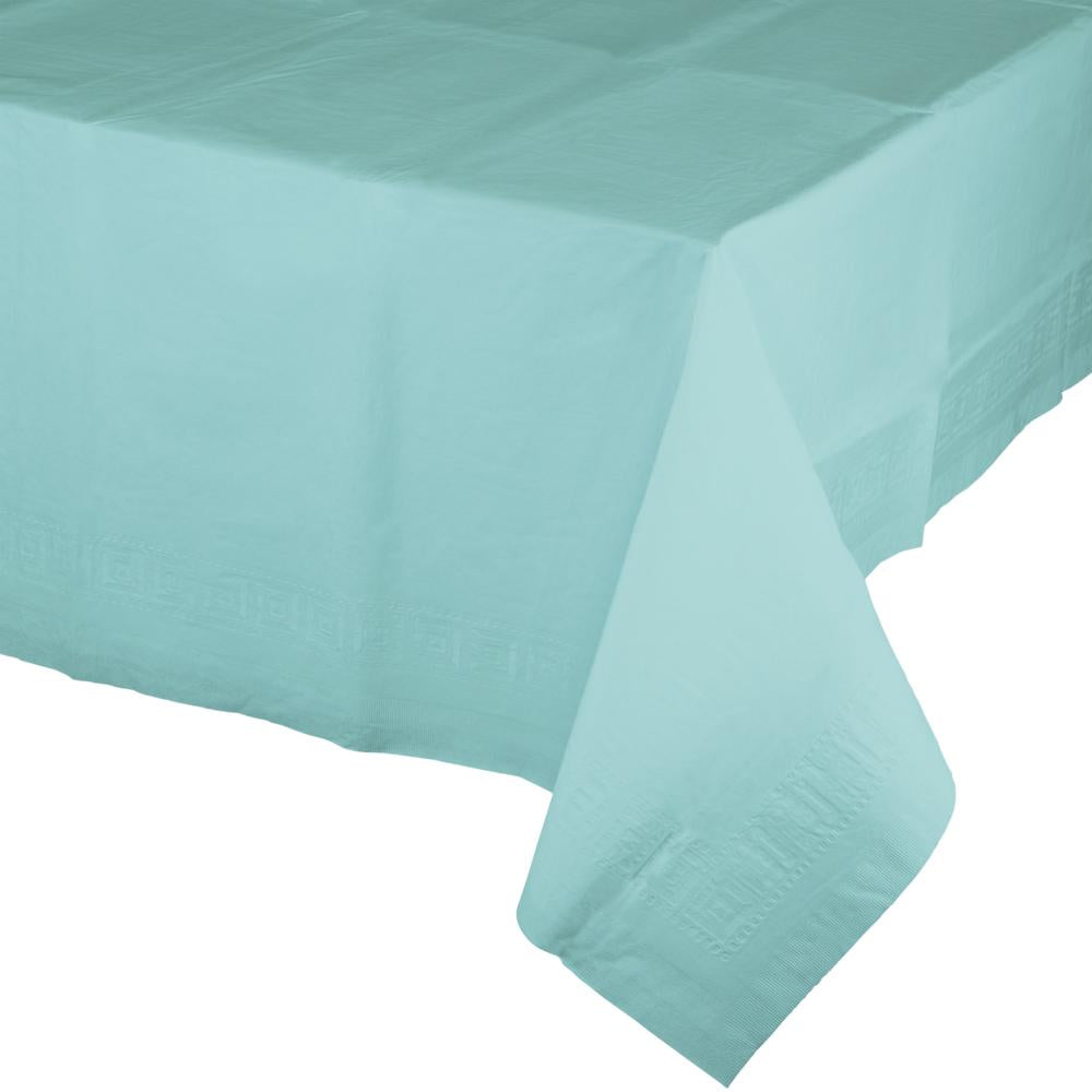 Bulk 6 pc Spa Blue Tablecover, 54X108" Paper/Poly - Solid Color Party Tableware by Creative Converting