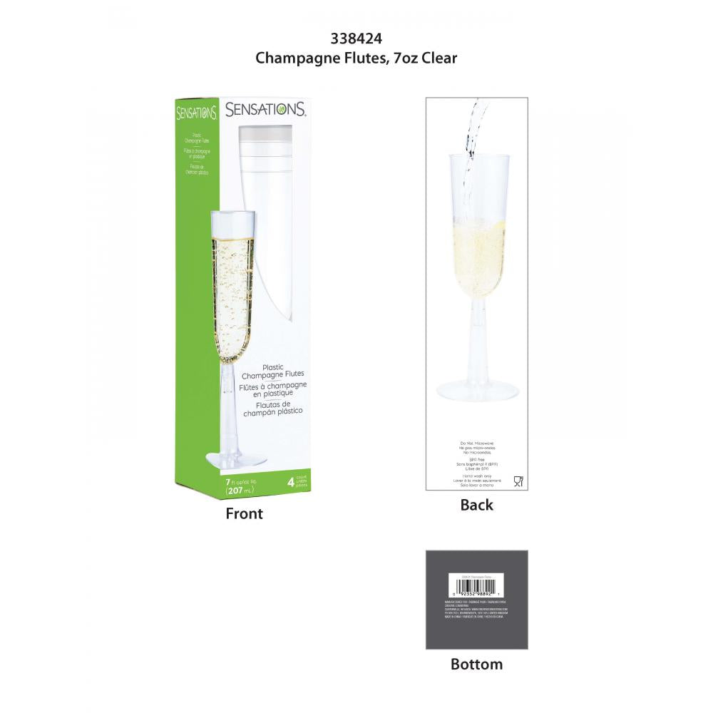 48ct Bulk 7 oz Plastic Champagne Flutes