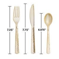 288ct Bulk Metallic Gold Hammered Assorted Cutlery