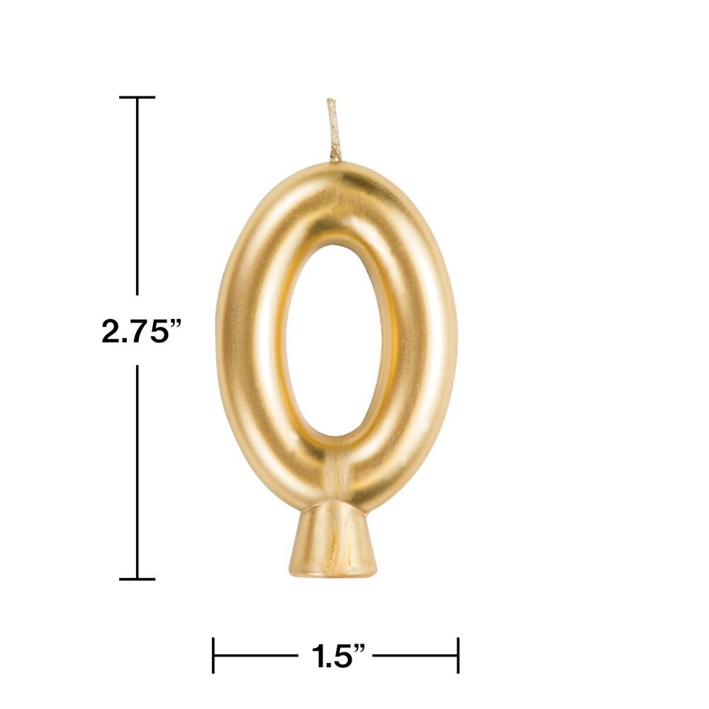 12ct Bulk Gold Number 0 Candles
