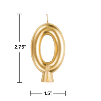 12ct Bulk Gold Number 0 Candles