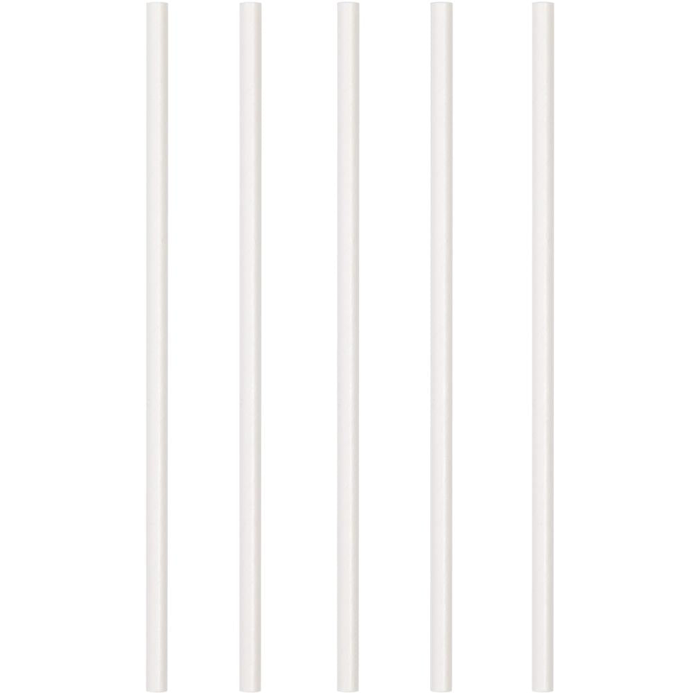 Bulk 600 pc White 7.75" Paper Straws  - Solid Color Party Tableware by Creative Converting