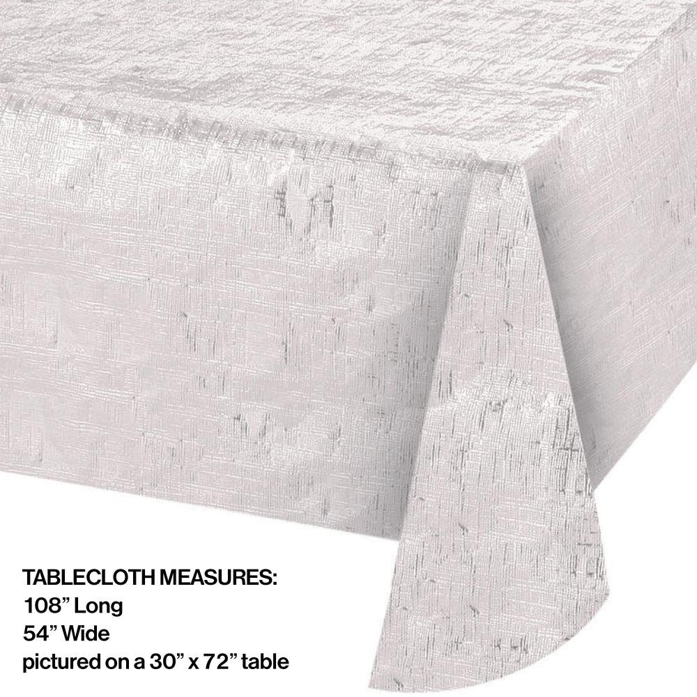 12ct Bulk Opalescent White Metallic Table Covers
