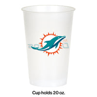 96/Case Bulk Miami Dolphins 20 oz Plastic Cups
