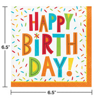 Birthday Fun Paper Luncheon Napkins (Case of 192) by Creative Converting