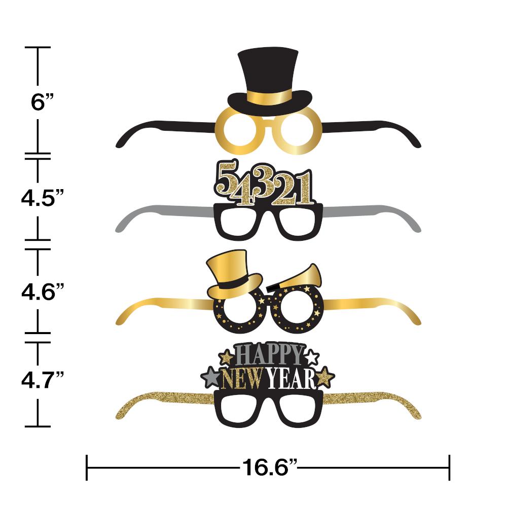 24ct Bulk New Year Deluxe Paper Eyeglasses